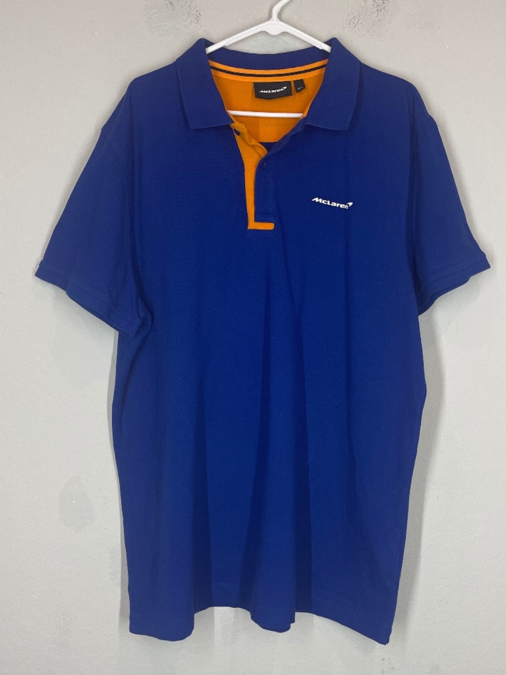Mclaren F1 Polo Shirt Men's Size XXL Blue Cotton Formula 1 Short Sleeve